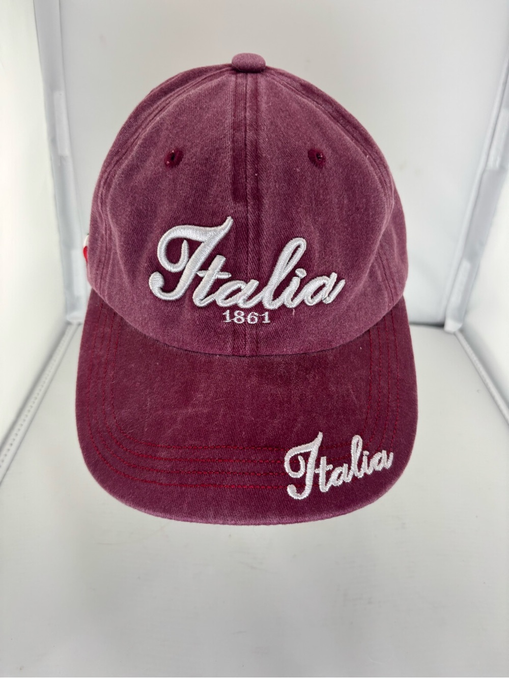 Italia 1861 Burgundy Washed Baseball Cap